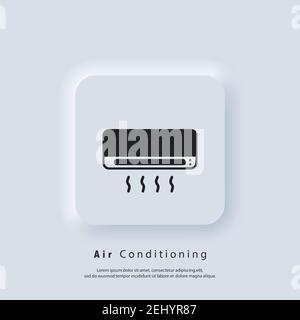 Air conditioner icon. Air conditioning. Vector. UI icon. Neumorphic UI UX white user interface web button. Neumorphism Stock Vector