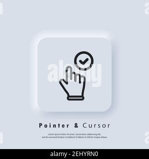 Clicking finger icon, cursor. Hand pointer, clicking icon. Vector EPS 10 Stock Vector