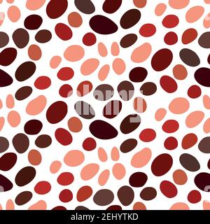 Seamless round stone pattern in burgundy style Stock Vector
