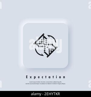 Expectation icon. Hourglass. Sandglass clock pixel icon. Waiting time. Fast service. Vector. UI icon. Neumorphic UI UX white user interface web button Stock Vector