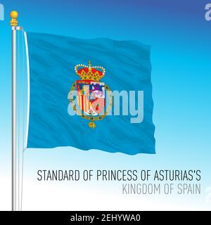 Princess of Asturias's flag, kingdom of Spain, European Union, vector illustration Stock Vector