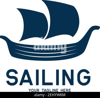sailing logo on white background, vector illustration Stock Vector
