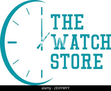 watch store logo on white background. vector illustration Stock Vector