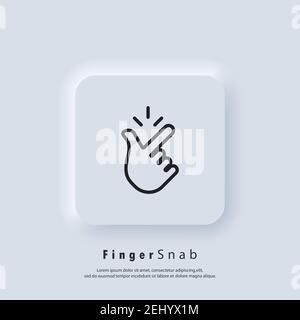 Snap of fingers. Finger snap icon. Easy icon. Finger snapping line sign. Vector. UI icon. Neumorphic UI UX white user interface web button. Stock Vector