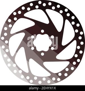 Bike Brake Disc Icon. Flat Color Ladder Design. Vector Illustration. Stock Vector