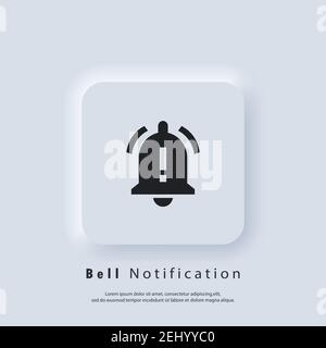Notification icon. Bell notification and sound icons. Notification bell icon for incoming inbox message. Bell ring for alarm clock and smartphone appl Stock Vector