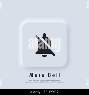 Mute Bell icon. Alarm off, bell ring icon. Notification bell icon for incoming inbox message. Bell ring for alarm clock and smartphone application ale Stock Vector