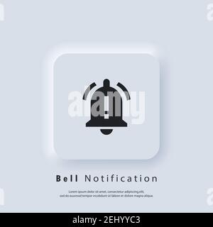 Notification icon. Bell notification and sound icons. Notification bell icon for incoming inbox message. Bell ring for alarm clock and smartphone appl Stock Vector