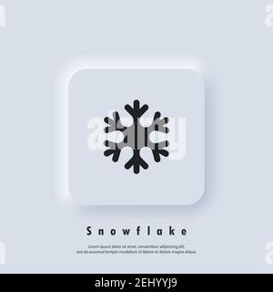 Snowflake icon. Snowflake logo.Christmas and winter theme. Vector EPS 10. Neumorphic UI UX white user interface web button. Neumorphism Stock Vector