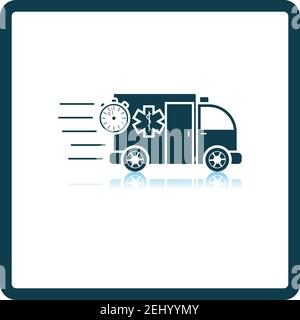 Fast Ambulance Car Icon. Shadow Reflection Design. Vector Illustration ...
