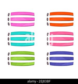 Checklist, menu. Gaming elements isolated on white background. Design for computer game. Symbols and icons. Collection squared buttons play for games Stock Vector