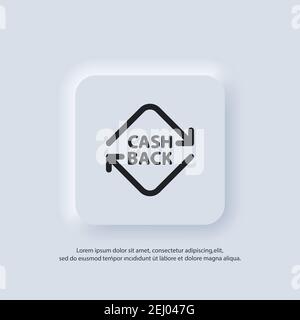 Cashback icon. Return money. Financial services, money refund, return on investment. Cash back rebate. Savings account, currency exchange. Vector. UI Stock Vector