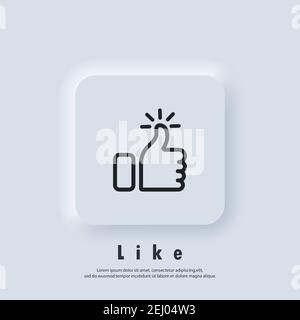 Thumb up icon. Like icon. Hand like. Social media sign. Seal of approval. OK sign. Premium quality. Achievement badge. Quality mark. Vector EPS 10. Ne Stock Vector