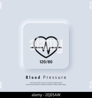 Blood pressure icon good health heart logo Vector Image