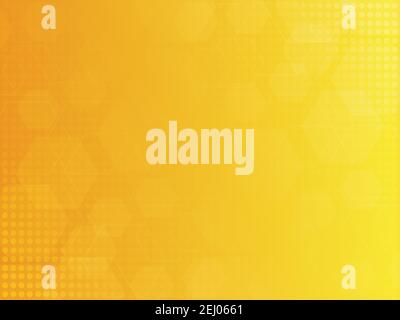 Abstract technological or medical pattern, background with dots and hexagons, orange backdrop with figures Stock Vector