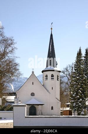 Evangelical Lutheran church in Garmisch-Partenkirchen. Bavaria. Germany Stock Photo