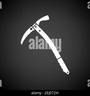 Ice Axe Icon. White on Black Background. Vector Illustration. Stock Vector