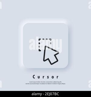Pointer icon logo. Cursor sign. Click icon. Computer mouse, cursors, pointing. Arrow and wait. Vector EPS 10. UI icon. Neumorphic UI UX white user int Stock Vector