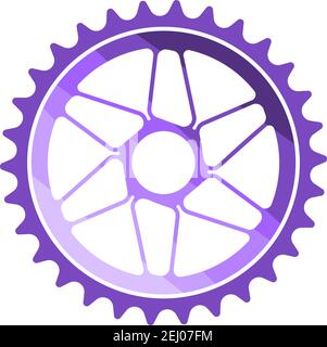 Bike Gear Star Icon. Flat Color Design. Vector Illustration Stock ...