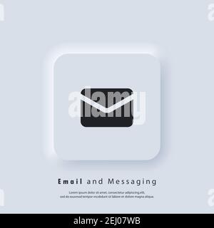Email Icon. Envelope. Newsletter logo. Email and messaging icons. Email marketing campaign. Vector EPS 10. UI icon. Neumorphic UI UX white user interf Stock Vector