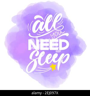 Funny sleep and good night quotes. Vector design elements for t-shirts, pillow, posters, cards, stickers and pajama Stock Vector