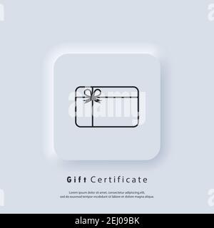 Gift card icon vector logo. Loyalty card icons. Incentive gift logo. Collect bonus, earn reward, redeem gift, win present. Vector. UI icon. Neumorphic Stock Vector