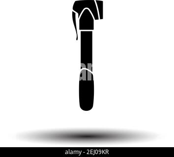 Bicycle Pump Icon. Black on White Background With Shadow. Vector Illustration. Stock Vector
