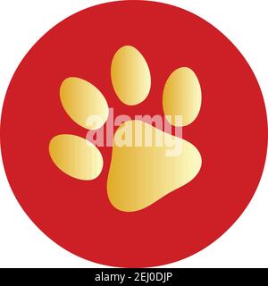 Paw print icon isolated on white background Stock Vector