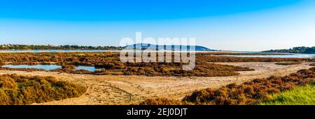 Mont Saint Clair in Sète from the Etang de Thau, in Herault, in Occitanie, France Stock Photo