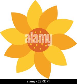 sunflower icon. Isolated on white background. Hot summer weather Stock Vector