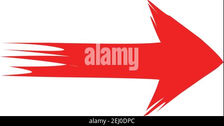 Abstract Arrow right icon stock illustration vector red color Stock Vector
