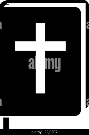 Holly Bible Icon. Black Stencil Design. Vector Illustration. Stock Vector