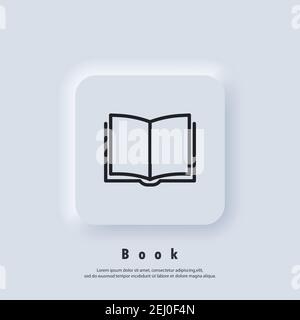 Electronic digital library. Internet education concept, e-learning resources, distant online courses. Vector. UI icon. Neumorphic UI UX white user int Stock Vector