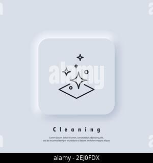 Easy cleaning icon. Clean surface logo. Cleaning logo. Vector. UI icon. Neumorphic UI UX white user interface web button. Neumorphism Stock Vector