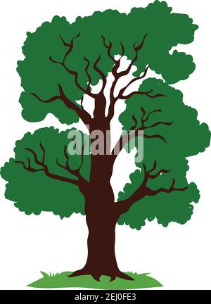 Large Green Tree Vector Illustration isolated in white background Stock Vector