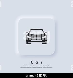 Car logo. Automobile logo. Car icon. Machine icons. Vector. UI icon. Neumorphic UI UX white user interface web button. Neumorphism Stock Vector
