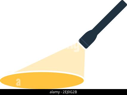 Flashlight Icon. Flat Color Design. Vector Illustration. Stock Vector