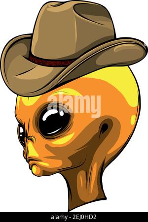 alien head with hat vector illustration design Stock Vector