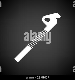 Alpinist Ice Screw Icon. White on Black Background. Vector Illustration. Stock Vector