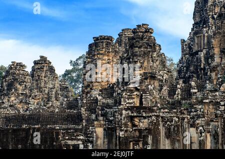 Khmer temple near Angkor Wat with nice blue sky Stock Photo