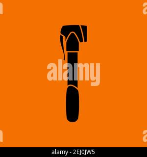 Bicycle Pump Icon. Black on Orange Background. Vector Illustration. Stock Vector