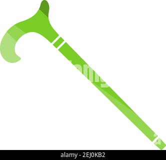 Walking Stick Icon. Flat Color Ladder Design. Vector Illustration. Stock Vector