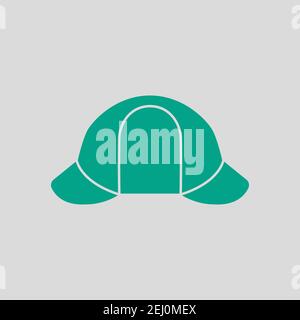 Sherlock Hat Icon. Green on Gray Background. Vector Illustration. Stock Vector