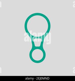 Alpinist Descender Icon. Green on Gray Background. Vector Illustration. Stock Vector