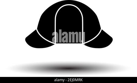 Sherlock Hat Icon. Black on White Background With Shadow. Vector Illustration. Stock Vector