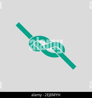 Alpinist Rope Knot Icon. Green on Gray Background. Vector Illustration. Stock Vector