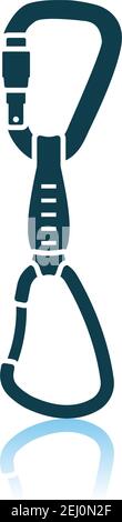 Alpinist Quickdraw Icon. Shadow Reflection Design. Vector Illustration. Stock Vector