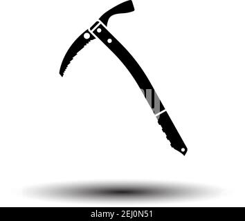 Ice Axe Icon. Black on White Background With Shadow. Vector Illustration. Stock Vector