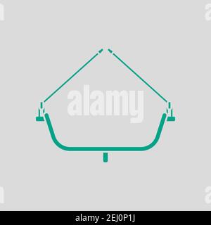 Alpinist Seat Icon. Green on Gray Background. Vector Illustration. Stock Vector