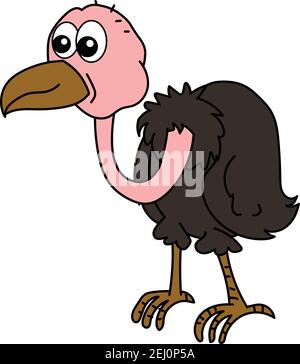 Baby vulture stock illustration isolated in white background Stock Vector